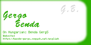 gergo benda business card