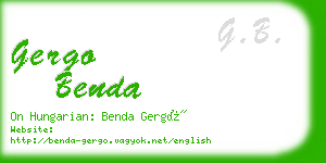 gergo benda business card